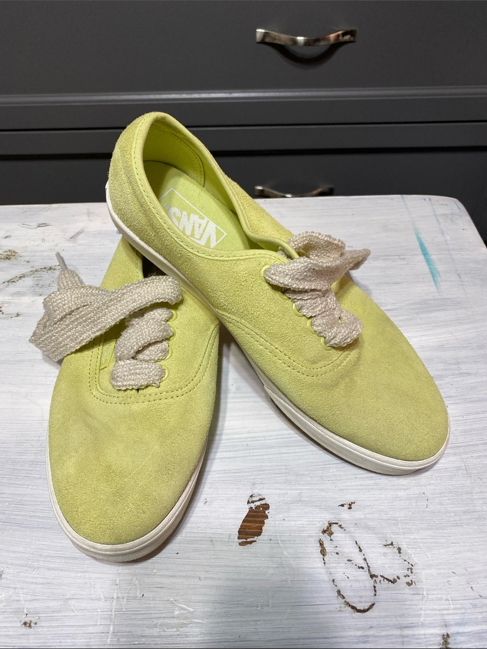 VANS green suede sneakers SZ 8 woman